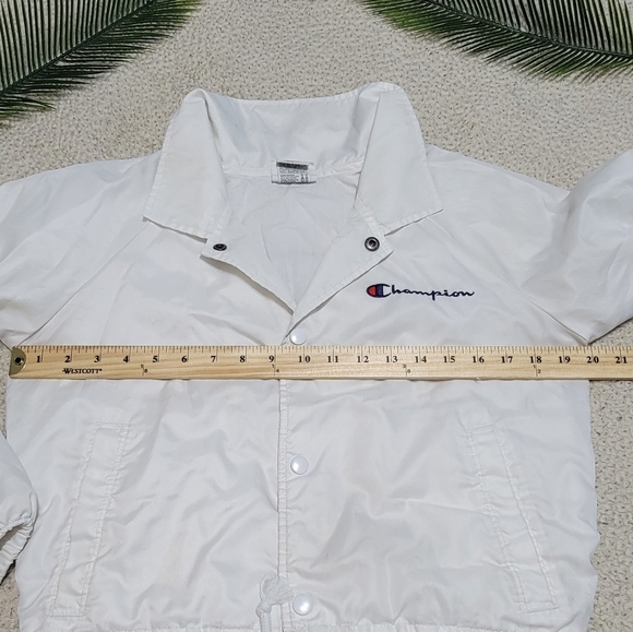 Champion White Cropped Coach Windbreaker Jacket S - Picture 9 of 11